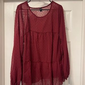 NWOT Shein Sheer 3XL Blouse